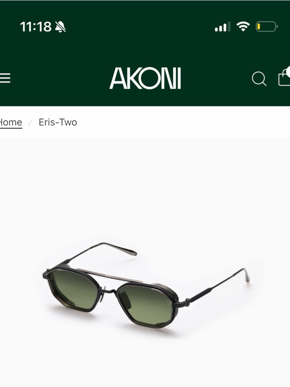 Eris-Two Black Frame Sunglasses with Green Lenses